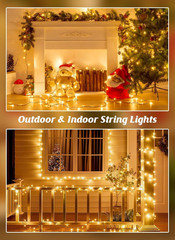 2 Pack Solar String Lights Outdoor Waterproof, 80 FT 200 LED Solar Powered Chris