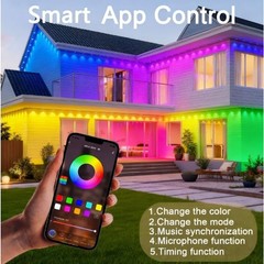 50/100/150FT Smart Permanent Outdoor LED Eaves Lights IC+RGB APP/Remote Control
