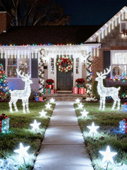 Cool White 20 Tubes Meteor Shower Icicle Lights 480 LED Raindrop Lights with Tim