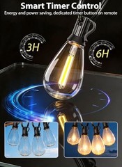 50FT Outdoor String Lights with 20+1 S11 LED Bulbs, Waterproof Dimmable Patio…