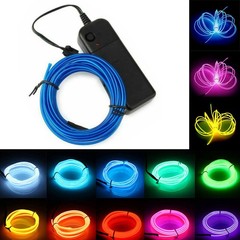 1M-5M Neon LED Light Glow EL Wire String Strip DIY Rope Tube Car Party Bar Decor