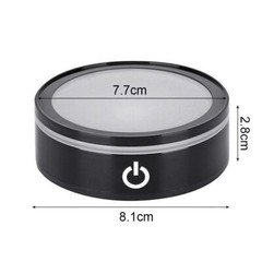 7 LED Colorful Round 3D Lasers LED Light Up Stand Lamp Base Display Home Decor