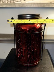 OB 8″ Red Mercury Glass Lighted Hanging Jar/Lantern – Never Used