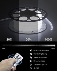 65.6ft Outdoor COB LED Strip Lights Waterproof AC 110V 120V Dimmable LED Lig…