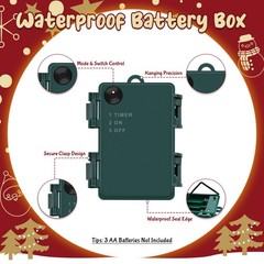 Christmas Lights Battery Operated Outdoor Waterproof, Multicolor Christmas Lig