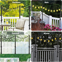 4 Pack String Light Poles,5Ft Metal Poles for Outdoor String Lights,Outdoor Ligh