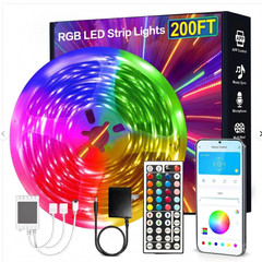 200Ft LED Strip Lights, with 44 Keys Remote Control, Dimmable RGB Color Changing
