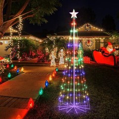 6FT Multicolor LED Animated Outdoor Christmas Tree w/8 Modes for Xmas Yard Decor
