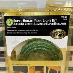 3 Hampton Bay Decorative Lighting Super Bright Rope Light Kit Clear 18 Ft. New