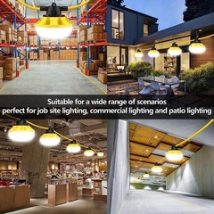 50-200ft Construction String Lights Industrial Grade Work Light IP65 Waterproof