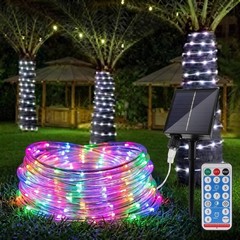 Solar Rope Lights 32M 105FT LED String Lights 8 Modes Waterproof PVC Tube Fairy