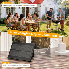 100FT Solar String Lights Outdoor Waterproof IP65 with Usb-Charging , Solar Powe