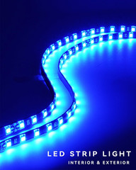 Car Led Strip Lights 24″ Connectable Blue Led Light Strip for Cars Boat Marine G