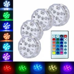 RGB Remote Controlled Submersible 10LED Light Color Changing Battery Operated