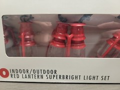 Red Lantern Lights 10 Plastic Seasonal Specialties Indoor /outdoor