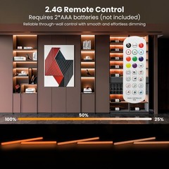 Black RGB LED Shelf Lights, Smart Bookshelf Lights Compatible with Alexa WiFi Di