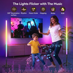 4 Pack RGB DJ Tube Lights 4Ft LED Video Stick Lights with Stand 5000Mah Battery