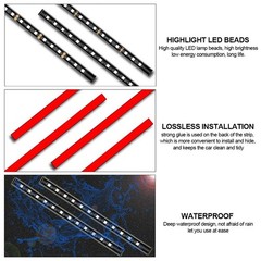 Universal Car LED Strip Light, USB Port Auto Interior Decorative USB, Red