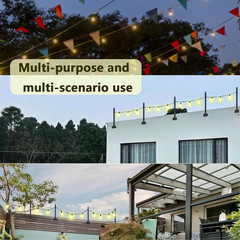 4 Pack String Light Poles,Hanging Light Poles for Outdoor String Lights, Metal S