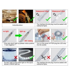 5M-30M SMD 5050 LED Strip Flexible Tape Rope Light RGB Lamp Waterproof 110V