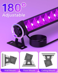 4 Pack LED 42W Black Lights, Blacklight Bars with Plug+Switch+6Ft Cord, Light up