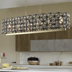 Modern Champagne Gold Oval Crystal ceiling chandelier Luxury Home Decor Light