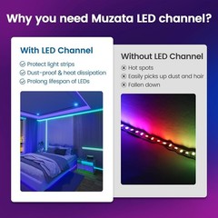 10-Pack 3.3FT Aluminum U Shape LED Channel with Milky White Cover – Easy Install