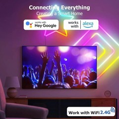16.4ft WiFi RGB Rope Lights with Music Sync, Waterproof Flexible Dimmable Sma…