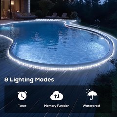 25/50 FT Cool White Thick LED Rope Light Accent Indoor Outdoor Waterproof Rope