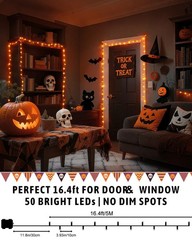 Halloween String Lights Battery Operated, Orange Lights with Timer Waterproof 16