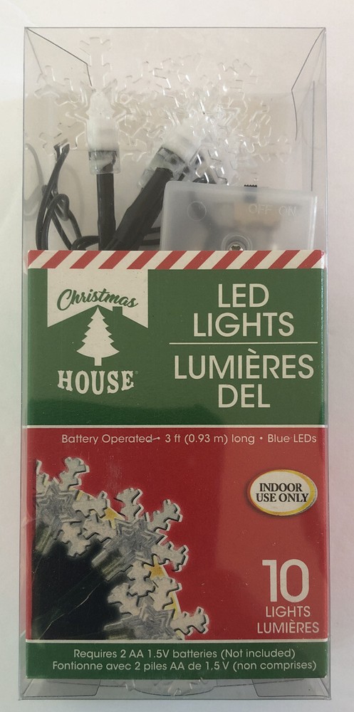 Lot of 2 Snowflake Operated LED Indoor Kids Bedroom String Lights