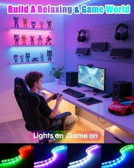 Small LED Strip Lights for Bookshelves,RGBIC Shelves & TV Backlight