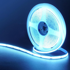 5V USB COB LED Strip Lights with Dimmable Switch,6.56Ft/2M,Ice Blue,320Leds/M,8M