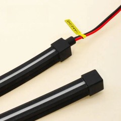 Black Surface Silicone LED Neon Strip Lights 10*10mm 12V / 24V Dotless Light