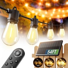 Addlon 54Ft486 Solar String Lights Outdoor Waterproof Usb Charging Remote