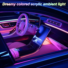 Acrylic Interior Car Ambient Lighting Kits, LED Strip Lights with Wireless APP,