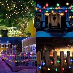 23Ft 50 LED Solar LED Crystal Ball String Lights Outdoor for Patio Yard Party