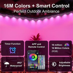 100FT RGB Outdoor Waterproof Smart LED Eaves & Roof Lights