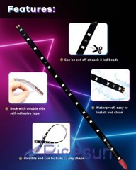 6 PCS 12V 12″ 1FT 15SMD Flexible LED Strip Light Waterproof For Car Truck Boat