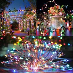 100 LED Solar Fairy String Light Copper Wire Outdoor Waterproof Garden Decor