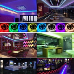 LED Strip Lights 5050 RGB DIY Light Bar TV Room Music Sync Color IR Remote Decor