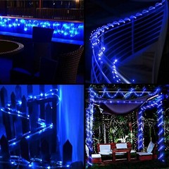 Solar Rope Lights Outdoor Tube Fairy String Lights Waterproof Garden Patio Decor