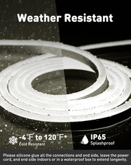 Connectable LED Rope Lights 50FT, Waterproof, 4500K Neutral White, ETL Certified