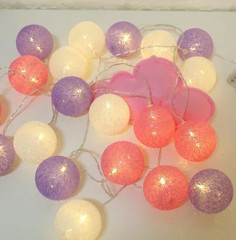10/20 LED Cotton Ball LED String Lights Fairy Garland Decoration
