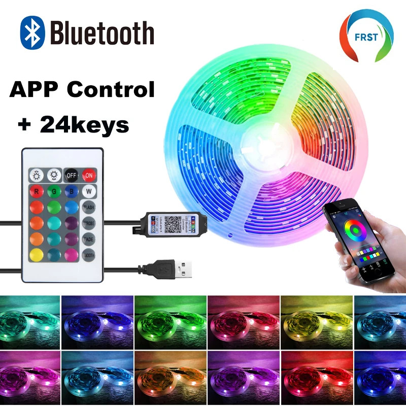 Color RGB 5050 LED Strip Bluetooth Tape Decor for Room LED 10m 15m 20m 30m PC TV