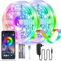 LED Strip Lights 100ft 50ft Music Sync Bluetooth 5050 RGB Room Light with Remote