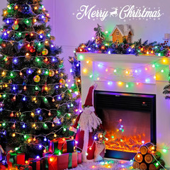 100 LED Globe Christmas String Lights 33Ft, 8 Mode with Remote