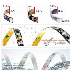 WS2811 12V RGB full color 5050 LED Strip Light +RF controller + LED Power kit