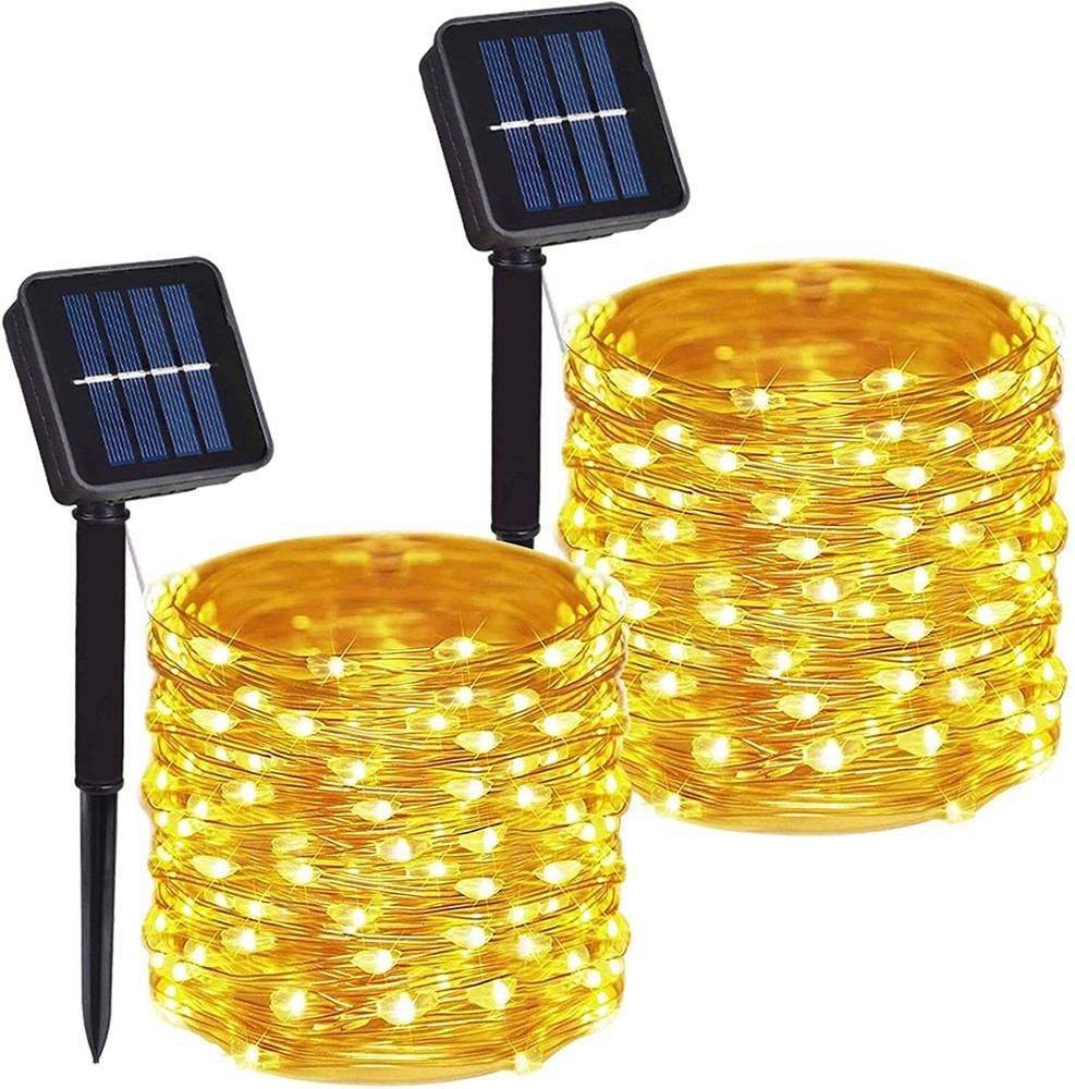 Outdoor Solar Fairy String Lights Copper Wire Waterproof Garden Decor 2x 100 LED