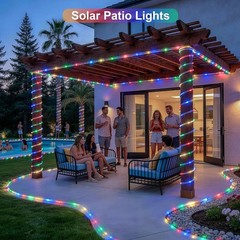 39FT Solar Rope Lights Outdoor Waterproof LED Garden Fairy Light PVC Tube Light